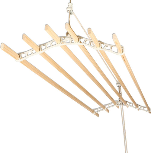 Ceiling Mounted Clothes Airer Pulley 6 Lath Victorian Laundry Rack 2.4m