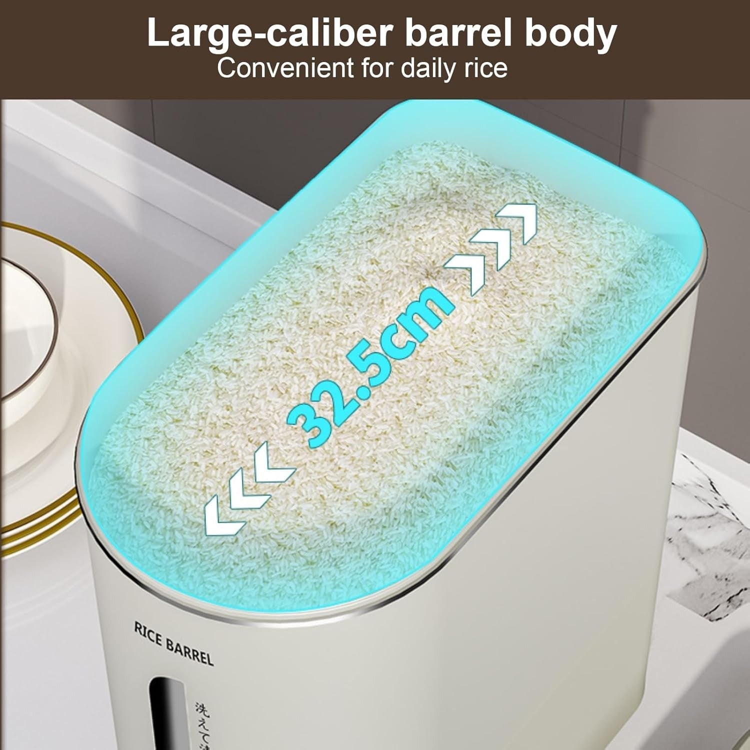 Airtight Rice Dispenser Cereal Storage Container Moisture Proof Bin