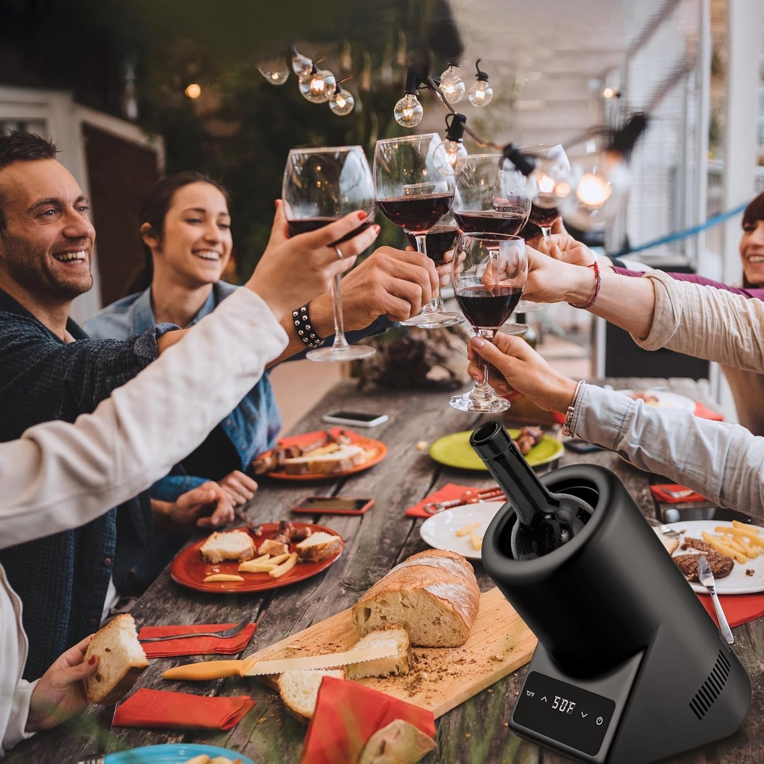 Electric Wine Bottle Chiller 750ml Digital Temperature Control Ice Free