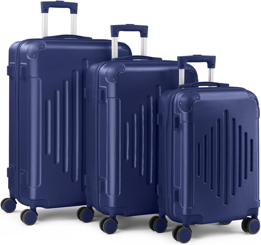 3pc Lightweight ABS Travel Suitcase Set Spinner Wheels TSA Locks 20 24 28