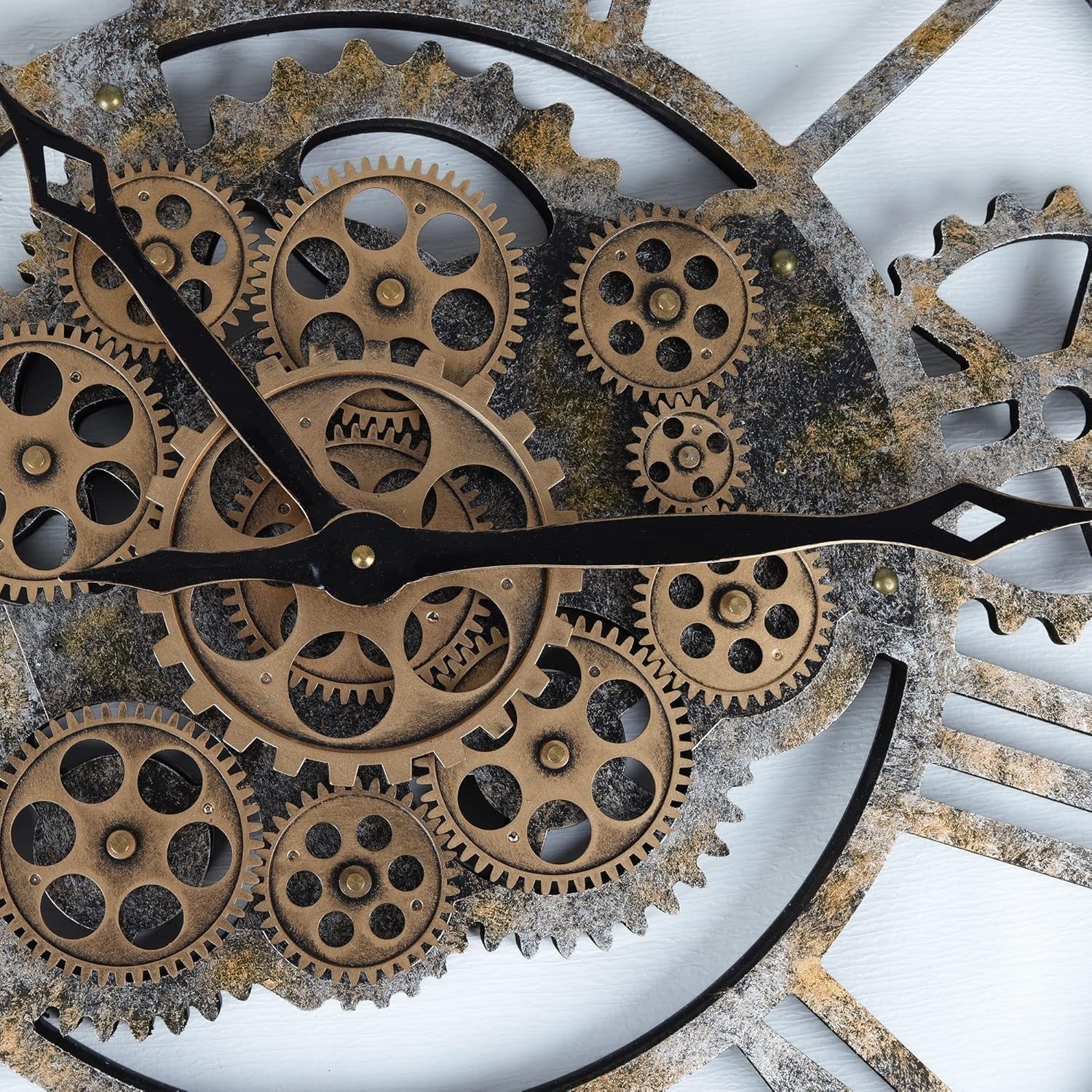 23" Wall Clock Rustic Bronze Gears Moving Steampunk Farmhouse Decor