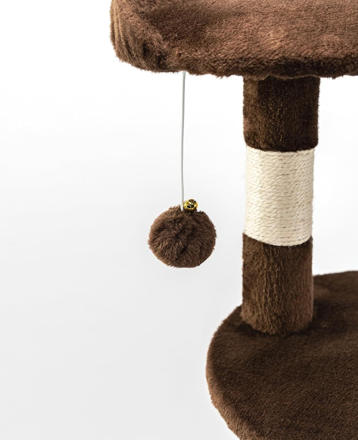 Cat Tree Scratching Post 112cm with Condo Sisal Rope Brown Tower