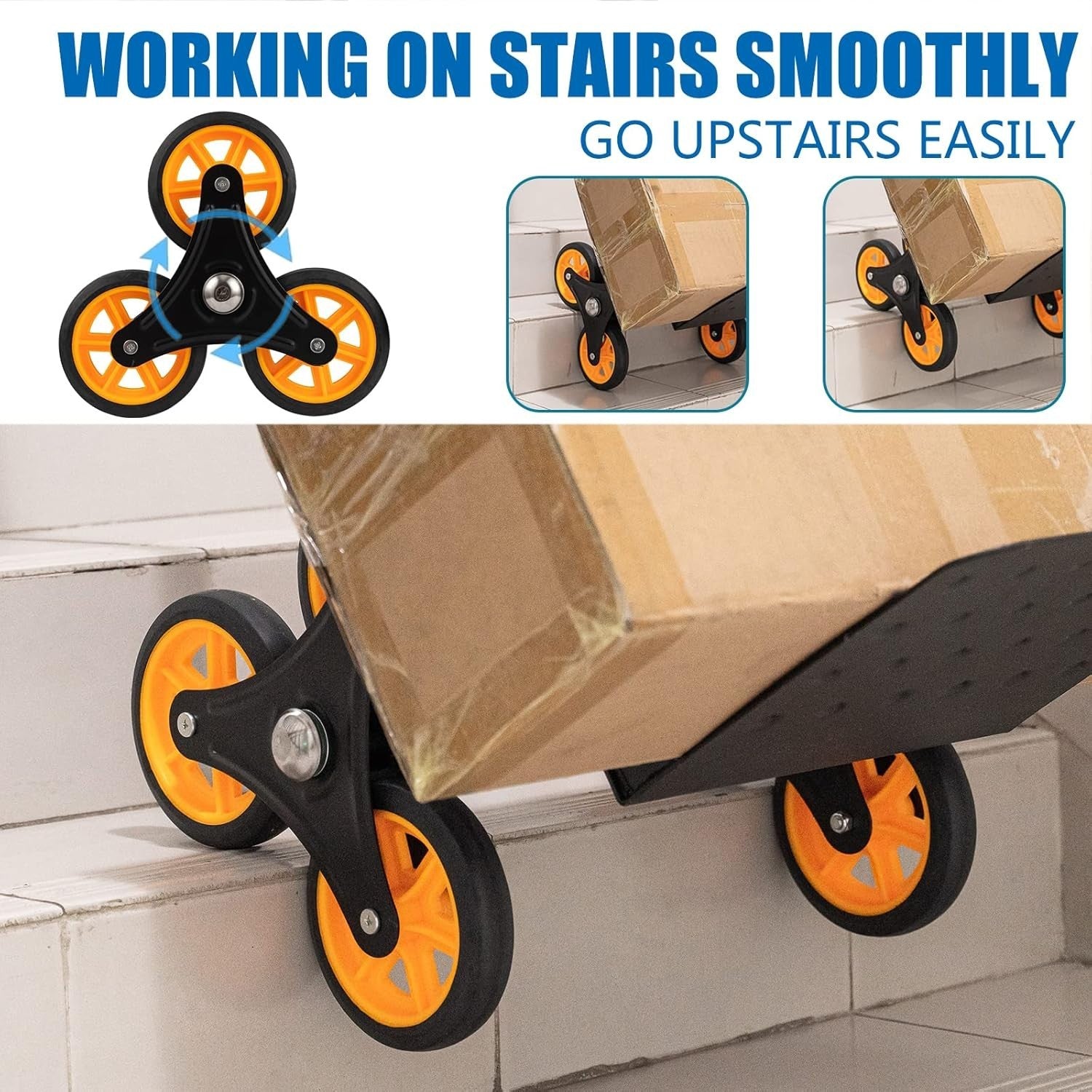 Stair Climbing Hand Truck 330lb Heavy Duty Folding Dolly 6 Wheel