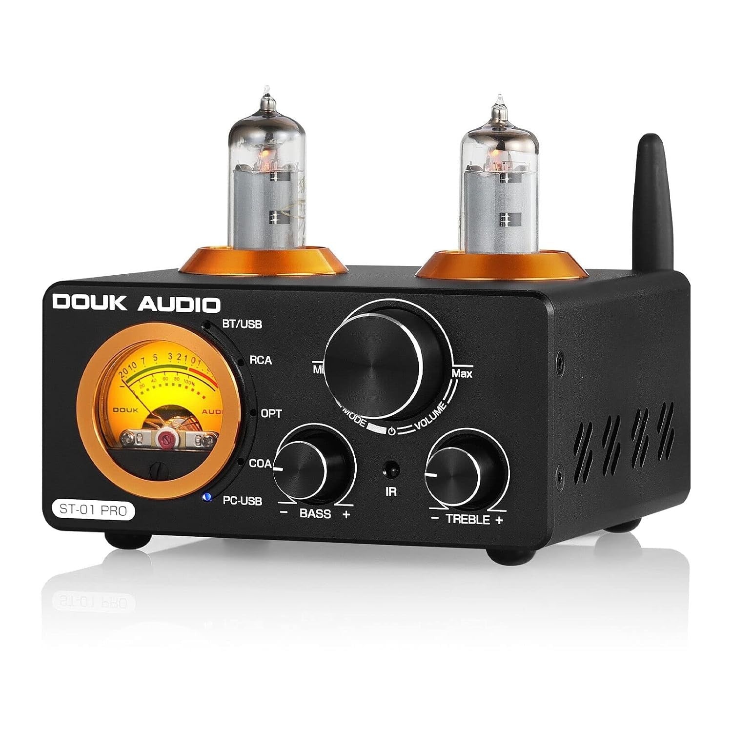 200W Mini Tube Bluetooth HiFi Amplifier VU Meter Stereo DAC USB OPT