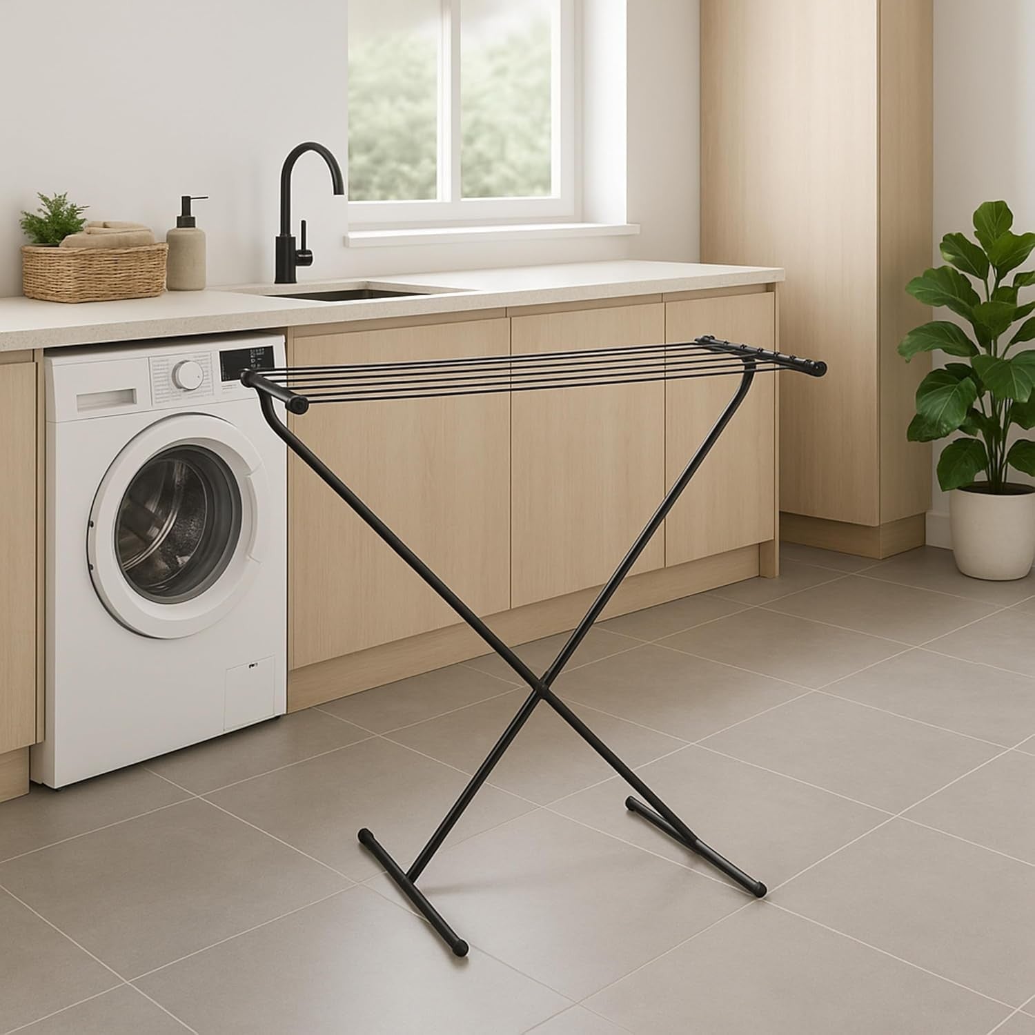 Flatbed Clothes Airer Folding Compact Laundry Drying Rack 6M Space Saving