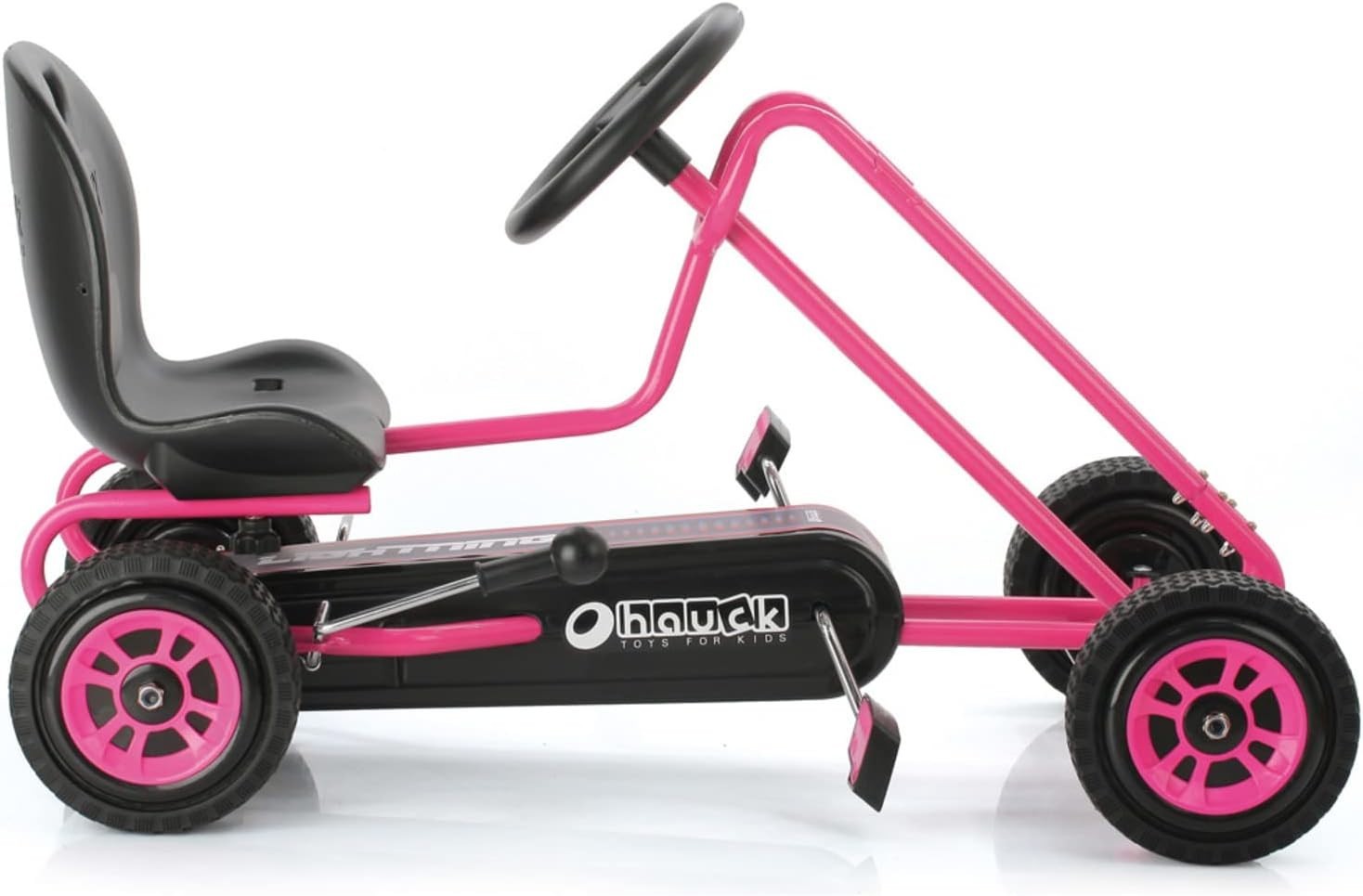 Kids Pedal Go Kart Ride On Car Pink Adjustable Seat Handbrake 50kg