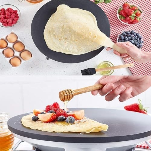 1200W Crepe Pancake Maker 35cm Nonstick Adjustable Temp Tortilla Pizza Machine