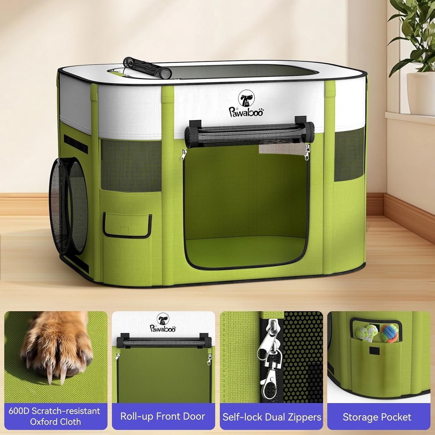 2-in-1 Foldable Pet Playpen Portable Puppy & Cat Tent 140x60x70cm