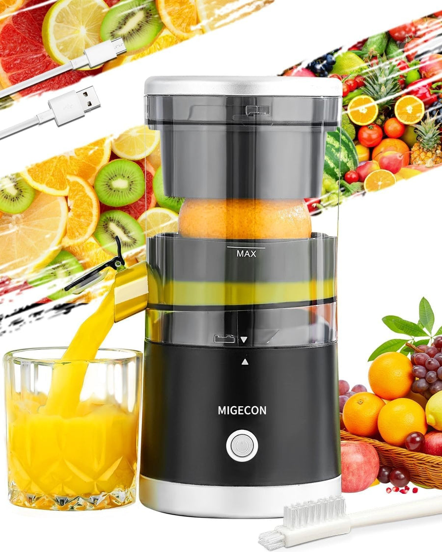 Portable Electric Citrus Juicer USB Rechargeable Anti Drip Easy Clean