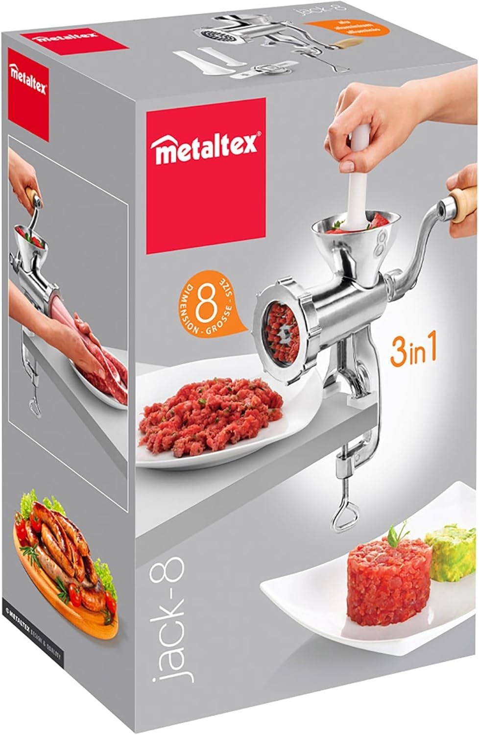 Manual Meat Grinder Sausage Stuffer Pasta Maker Aluminium Mincer