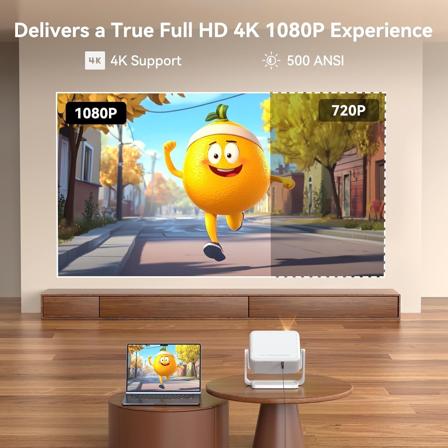 1080P Smart Projector 4K WiFi Bluetooth Netflix Whale TV Home Cinema