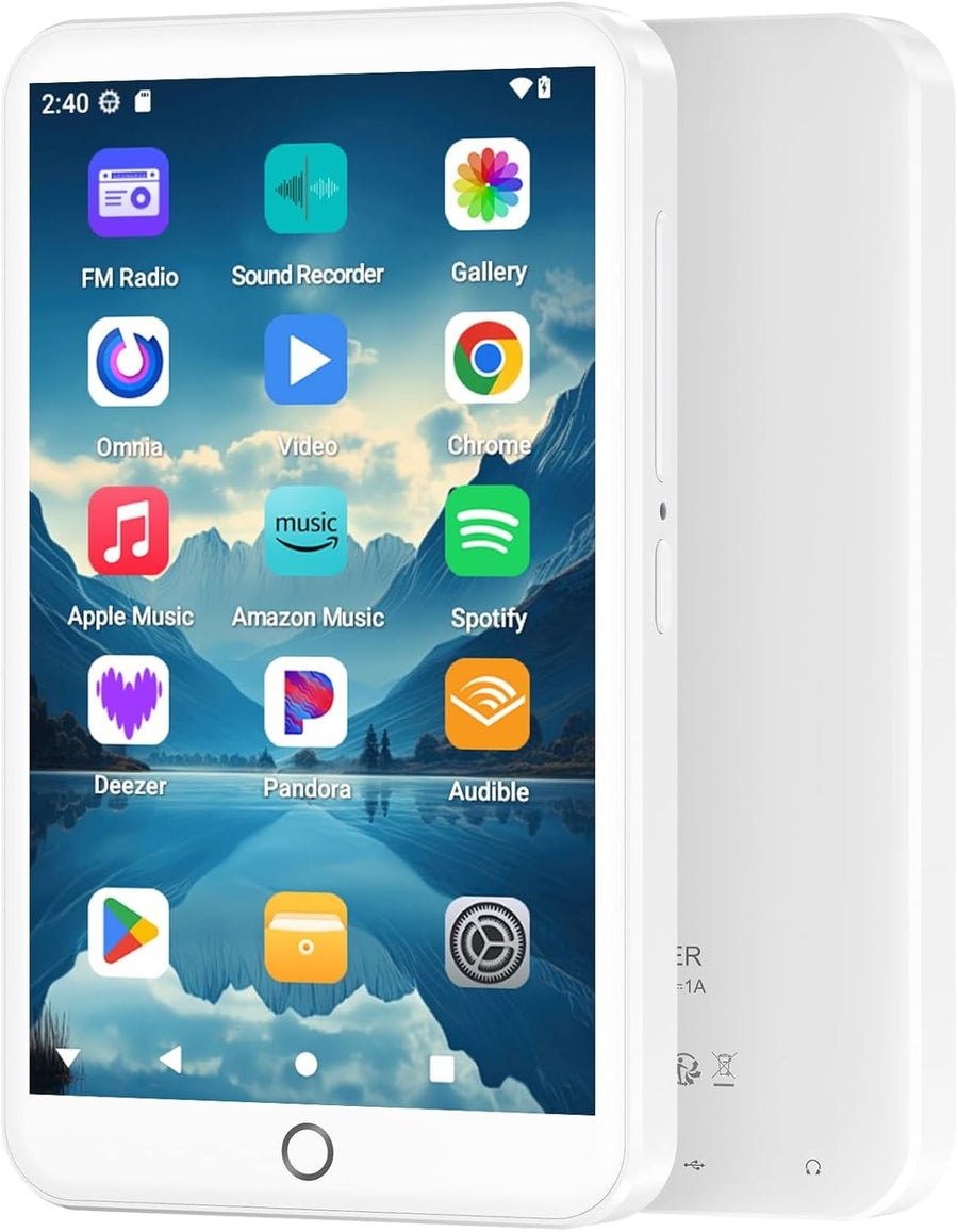 96GB MP3 Player Bluetooth WiFi 4" Touchscreen Android White