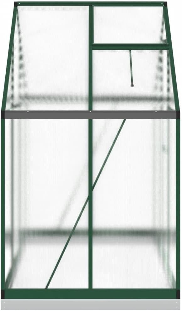 Aluminium Walk-In Greenhouse 169x114x202cm Green Polycarbonate with Base