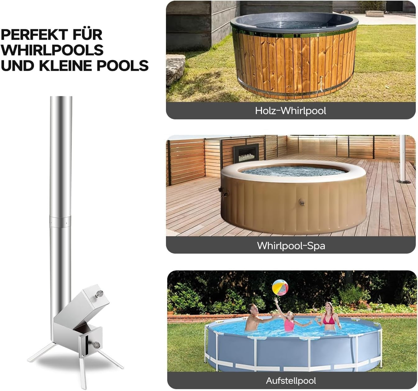 Wood Fired Pool Heater Outdoor Hot Tub Spa Heater Stainless Steel Coil