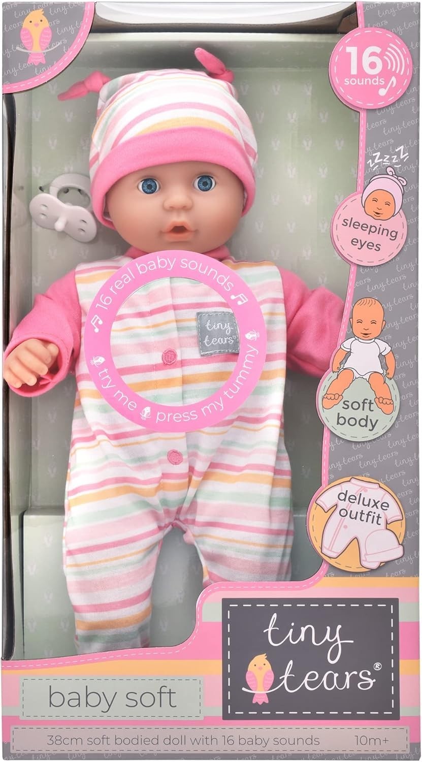 Interactive Baby Doll Soft Body 38cm with 16 Real Sounds Dummy Outfit