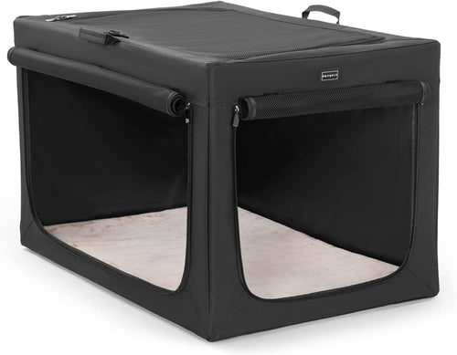Large Soft Sided Dog Crate with Sturdy Frame, Ventilation Mesh & Fleece Mat 91x6