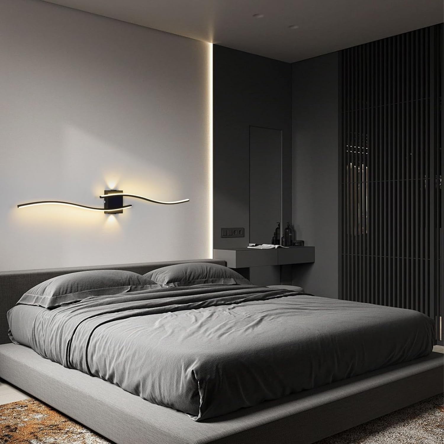 Modern LED Wall Light Acrylic Bar Sconce | Warm White 120CM | Bedroom & Hallway