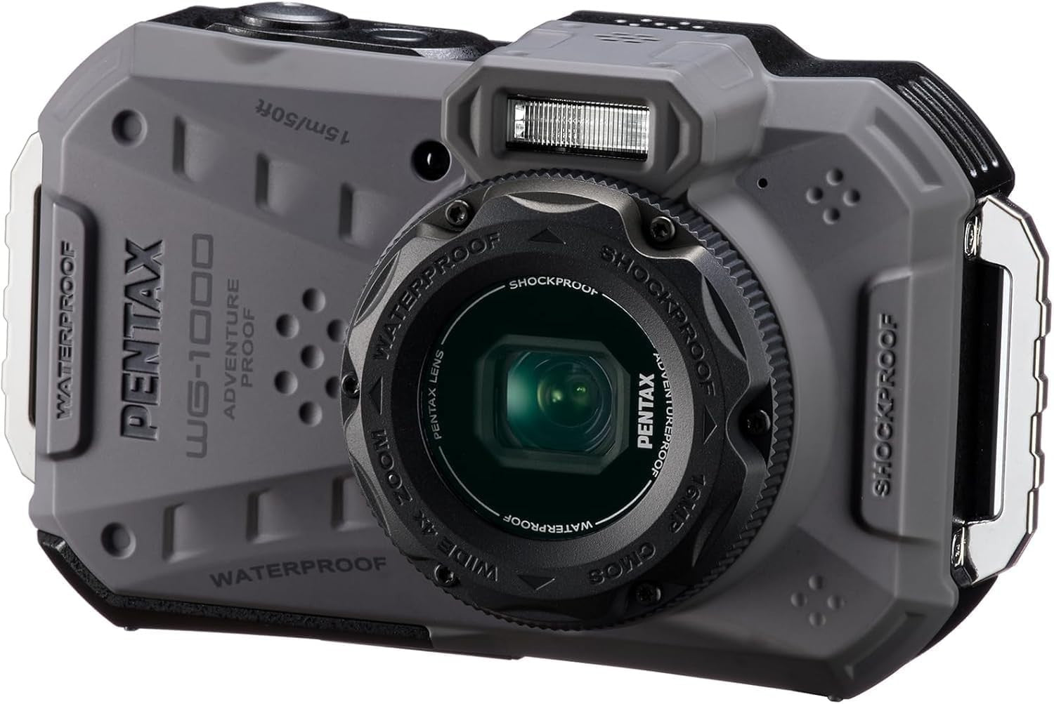 Waterproof Digital Camera 15M Underwater Shockproof 4X Zoom Grey