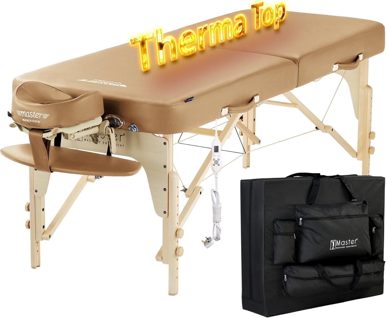 Portable Heated Massage Table 71cm Phoenix Spa Beauty Bed Thick Foam Lash Couch