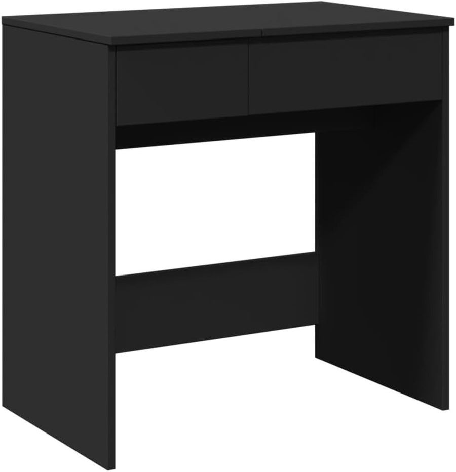 Modern Black Dressing Table Makeup Vanity Desk Storage Drawer Mirror Set