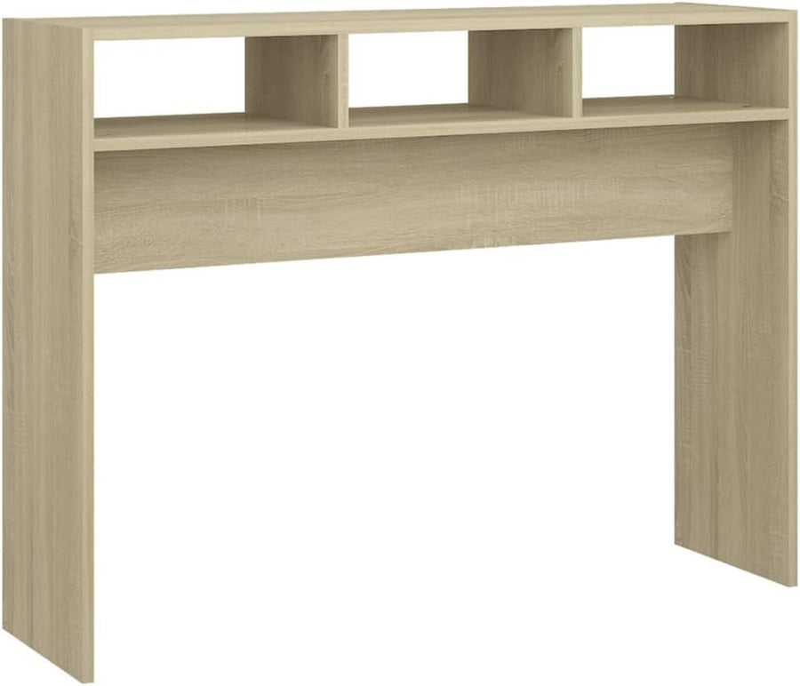 Modern Console Table with Storage Shelves - Compact, Stylish Home Desk