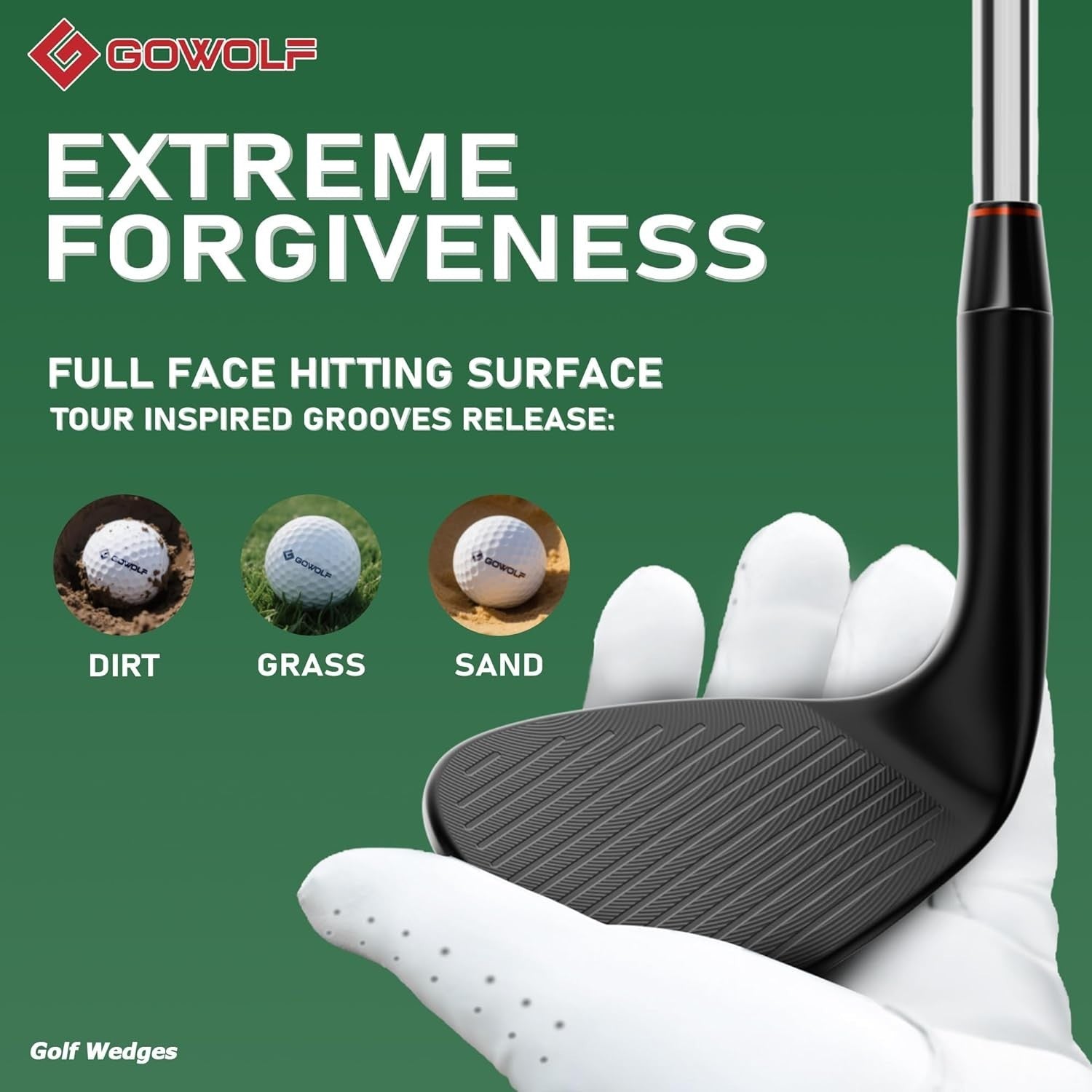 Mens Right Hand Golf Wedge Full Face CNC Milled High Spin 50–60°