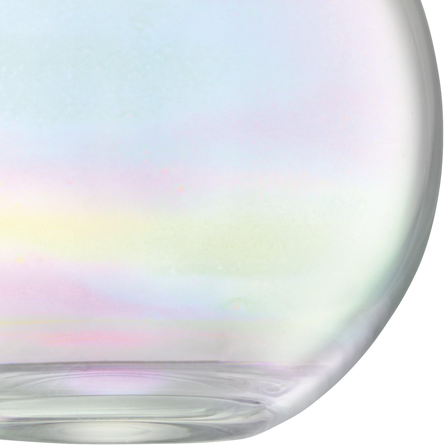 Round Glass Vase 16cm Mother of Pearl Decorative Flower Vase Handmade
