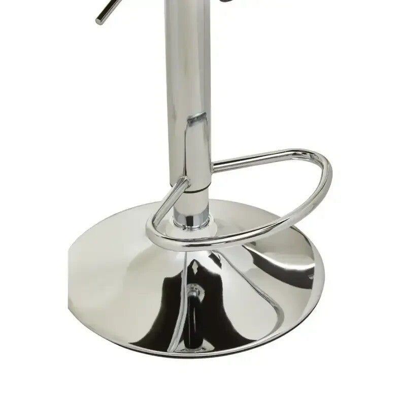 Black PU Bar Stool Chrome Base Swivel Adjustable Tufted Back Counter Chair
