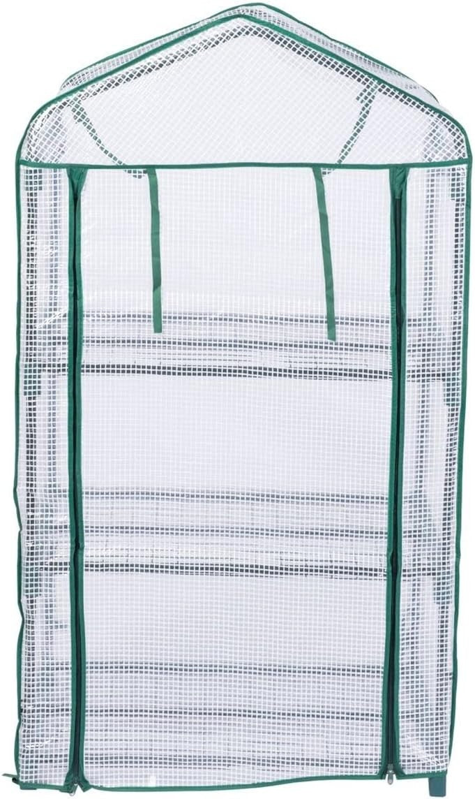 Mini Greenhouse 3 Shelves | Reinforced Waterproof PE Cover | Steel