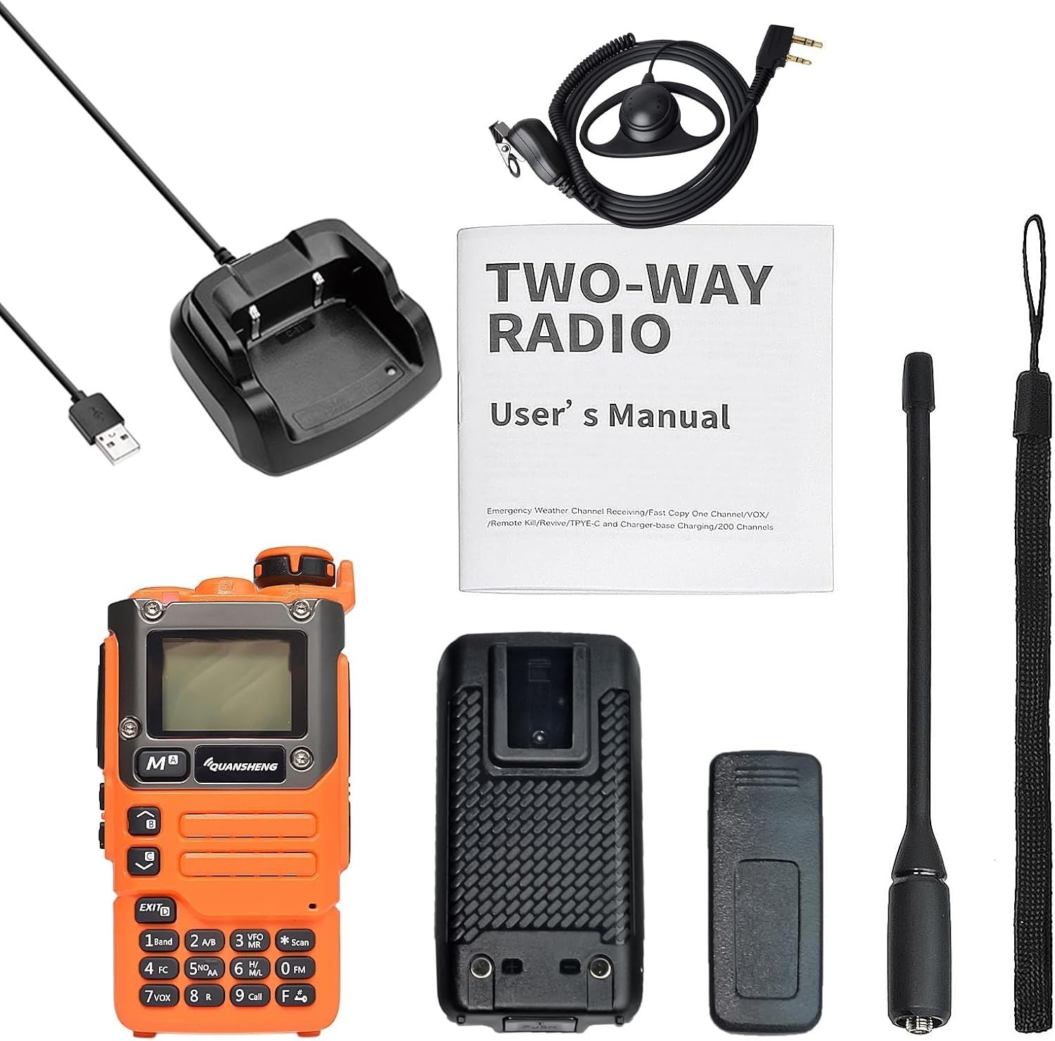 5W Dual Band Walkie Talkie Long Range Ham Radio VOX Rechargeable UV-K6