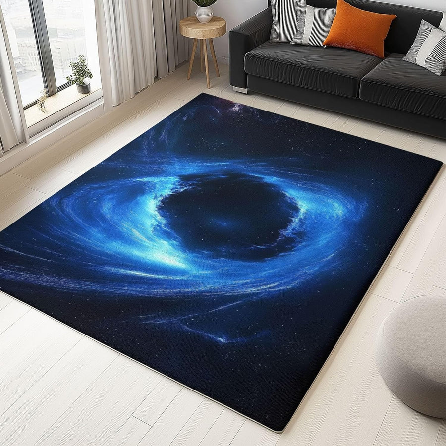 Galaxy Black Hole Area Rug 120x180cm Non Slip Washable Living Room Carpet