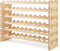 60 Bottle Wooden Wine Rack 6-Tier Floor Standing Wine Storage Organizer Pine