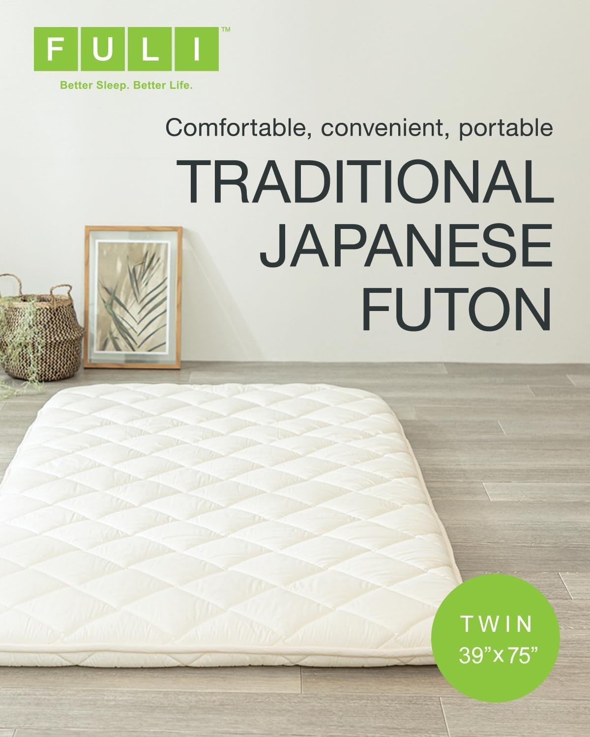 Full XL Foldable Japanese Futon Mattress | Portable Floor Lounger Bed