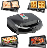 3in1 Waffle Sandwich Panini Maker Grill | Non Stick Plates | Easy Clean