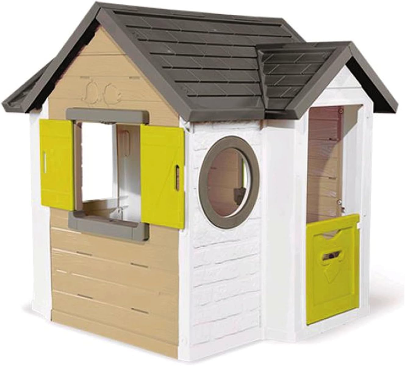 Kids Plastic Playhouse Garden Indoor Outdoor w Shutters Door Windows