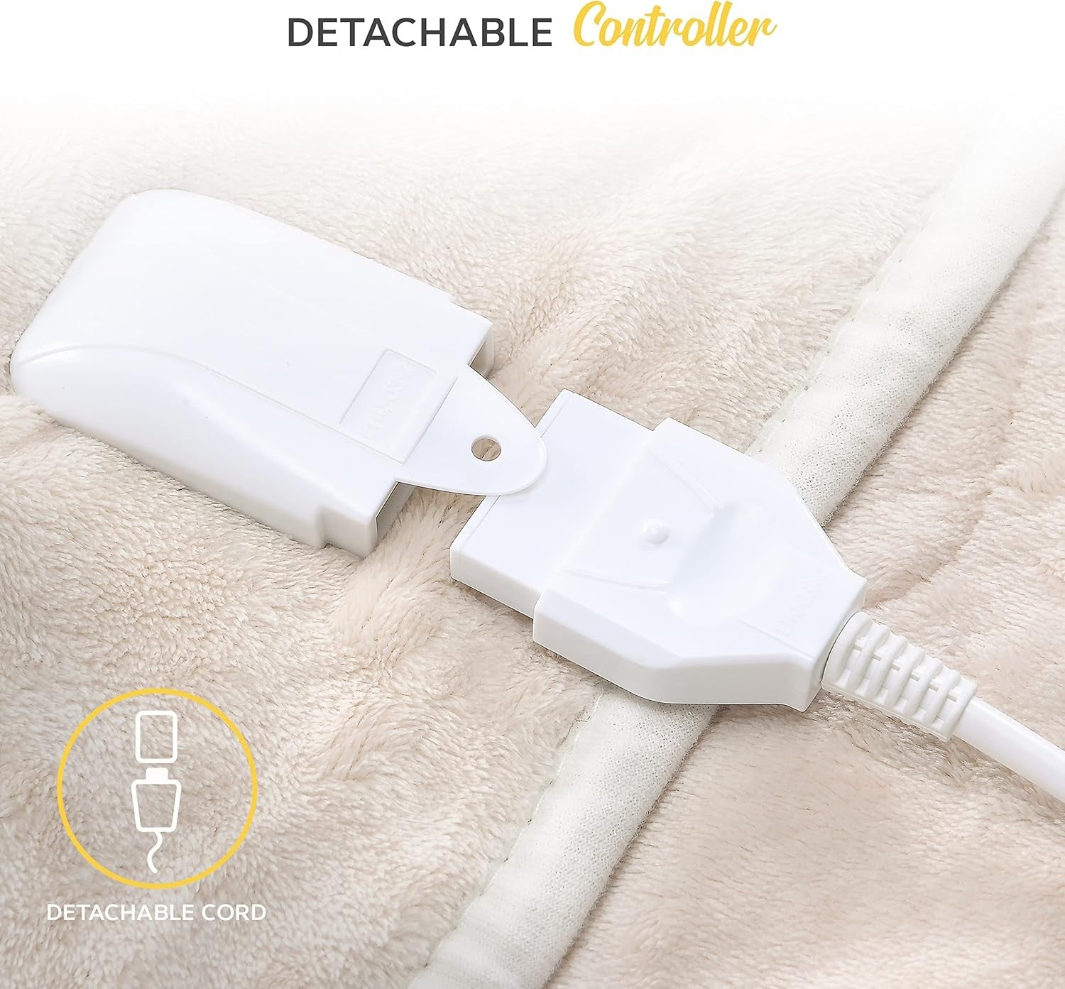 Electric Heated Blanket Double 150x200cm 9 Heat Settings Timer Washable