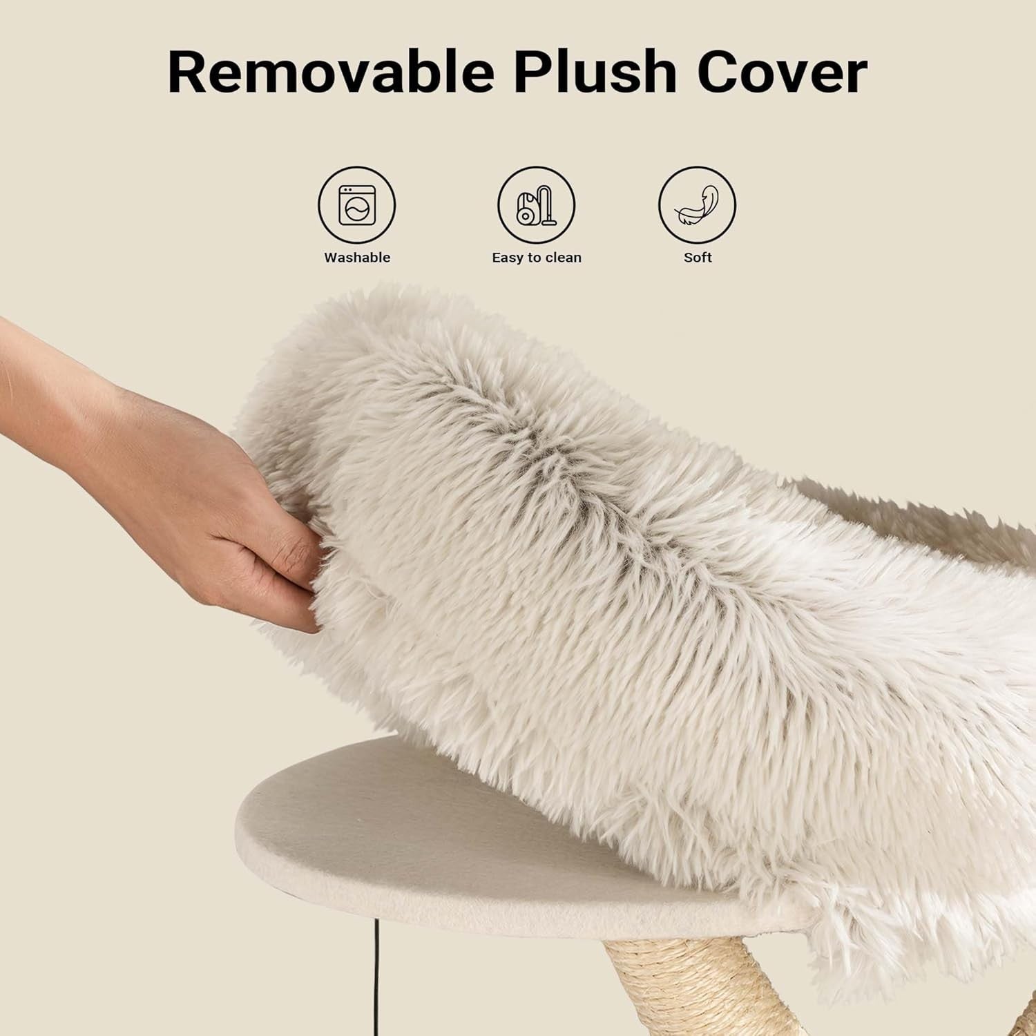 Designer Cat Tree Tower 95cm Branch Style Plush Scratching Post Cave Bed