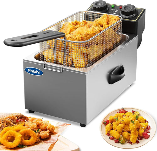 3L Electric Deep Fat Fryer 2000W Adjustable Temp Compact Chip Fryer