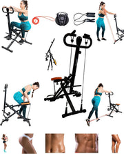 Foldable Squat Ab Rowing Machine Full Body Home Workout Trainer