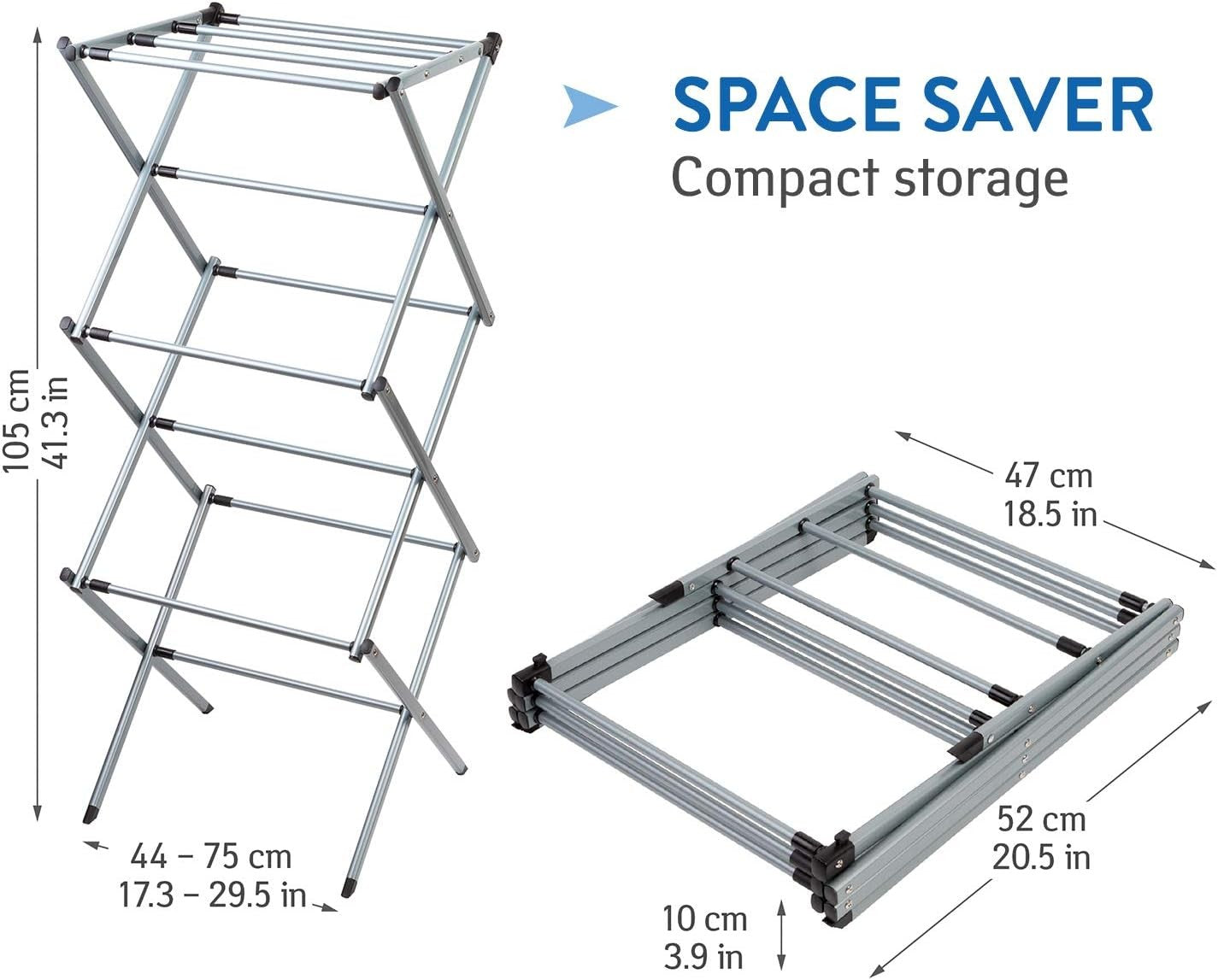 Folding Clothes Airer Indoor Portable Laundry Drying Rack Non Slip Heavy Duty