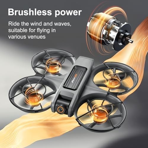 Foldable Drone with LCD Screen Remote, Dual 720P Cameras & 2 Batteries