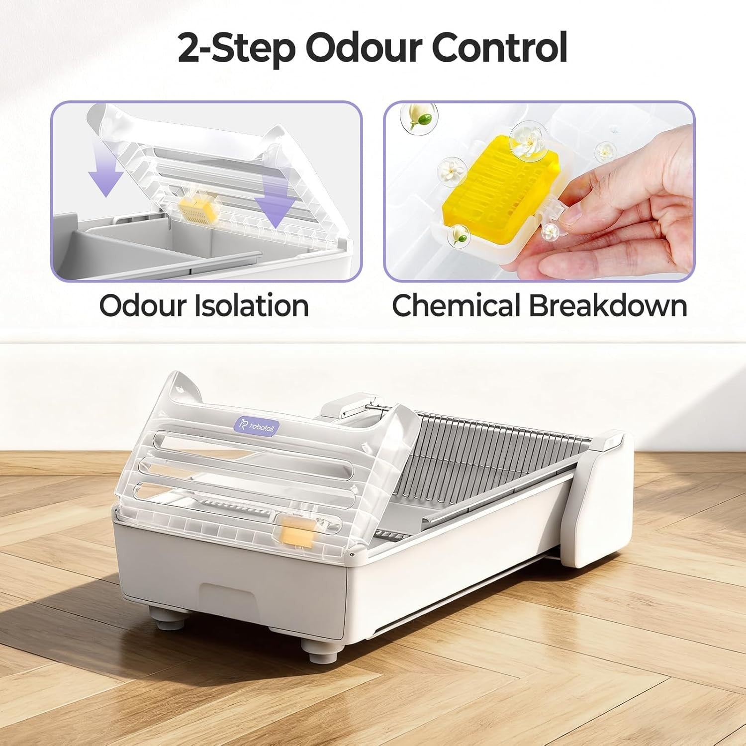 Open Top Self Cleaning Cat Litter Box App Control Anti Pinch XXL