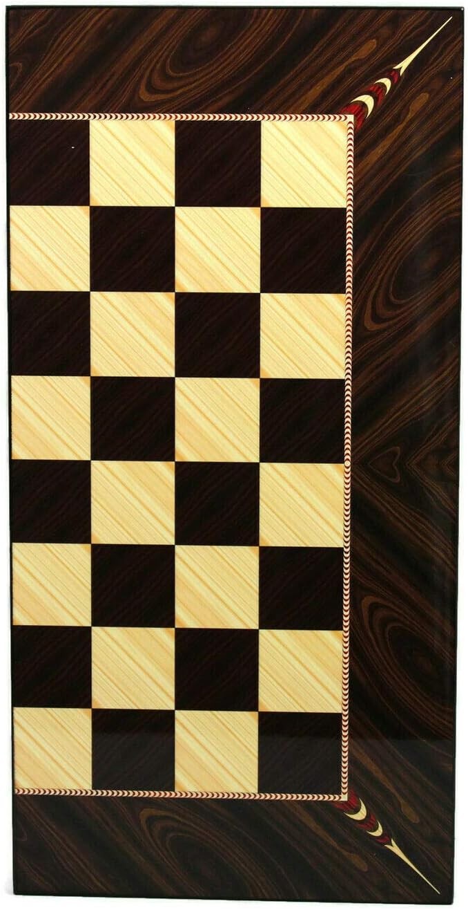 20” Large Wooden Backgammon Set Foldable Heavy Board Classic Family Game