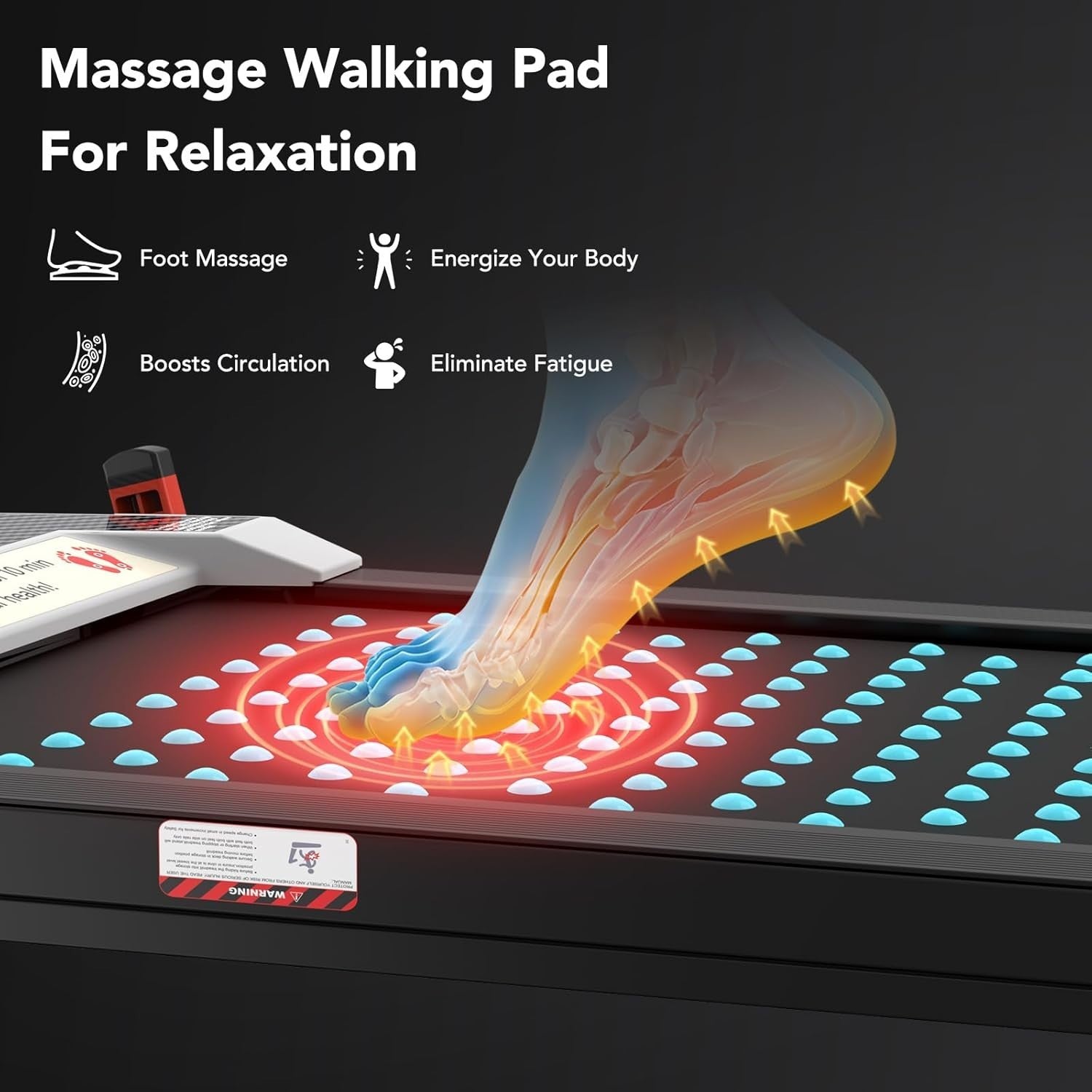 Under Desk Folding Treadmill 6km/h Quiet Walking Pad Home Office FitnessUnder De