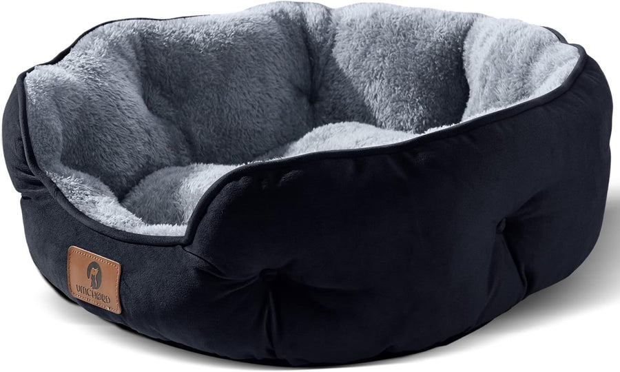 Medium Dog Cat Bed 25in Sherpa Fleece Washable Non Slip Pet Cushion