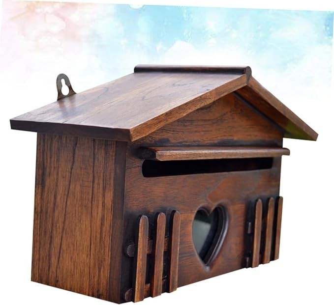Wall Mounted Waterproof Mailbox Retro Locking Post Box | Indoor Outdoor Holder