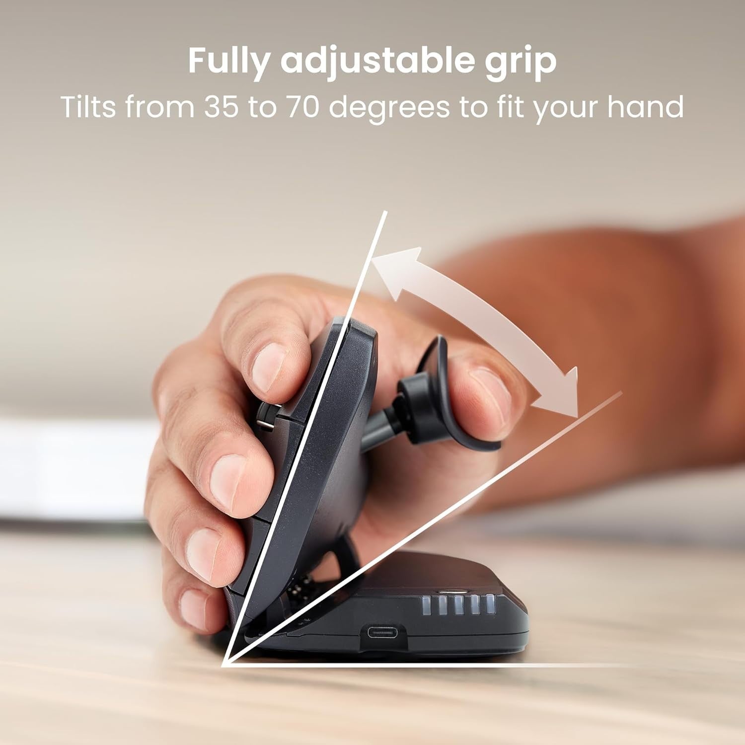 Adjustable Vertical Ergonomic Mouse Wireless 6 Button Tilt Design