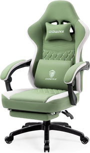 Oversized Gaming Chair Breathable Fabric Recliner w/ Footrest Green