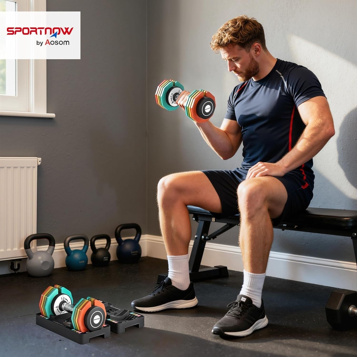 Adjustable Dumbbell Set Pair 2–10kg Quick Twist Non-Slip Space Saving