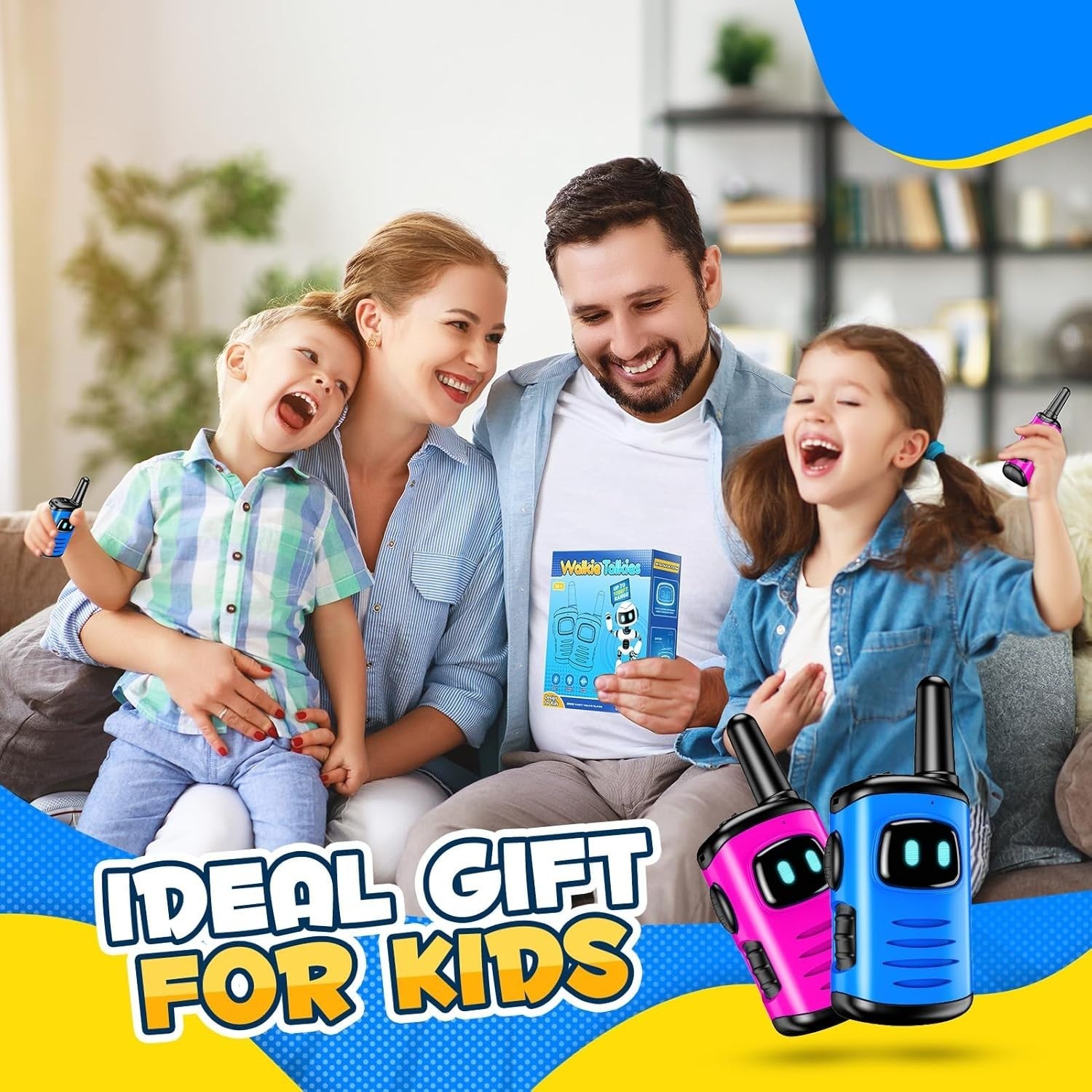 Kids Walkie Talkies Pink Blue Long Range 2 Way Radios Outdoor Toy Set